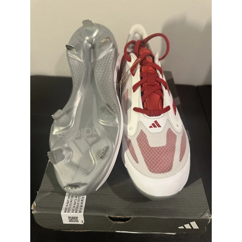 Adidas Adizero PureHustle 3 Elite Womens Softball Cleats White Red IG7130 Size 8